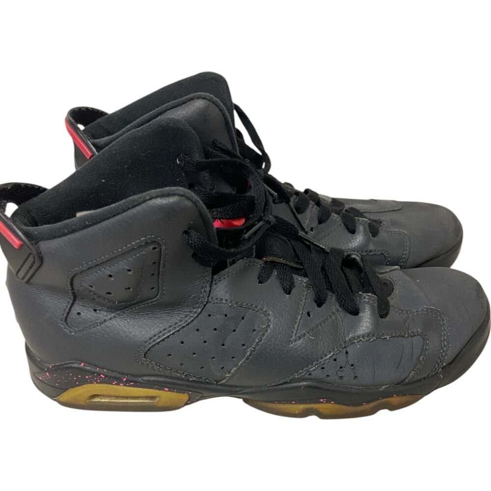 Air Jordan 6 Retro Sneakers Size 7Y Black Anthracite Hyper Pink 543390-008